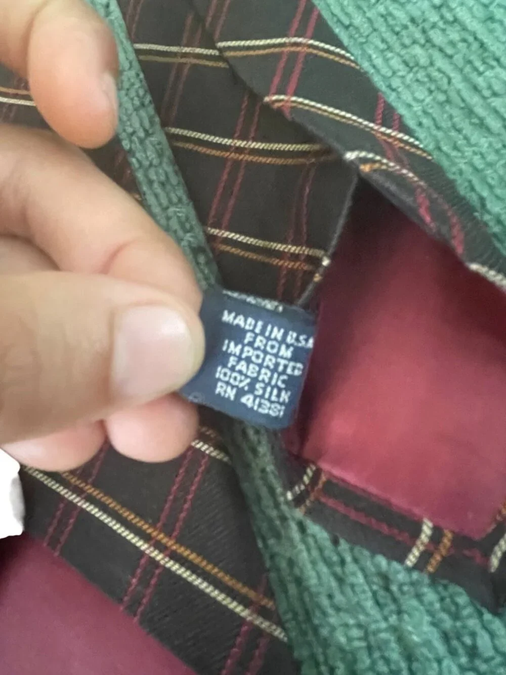 Polo By Ralph Lauren Brown Plaid 100% Silk Tie Made In USA Handcrafted